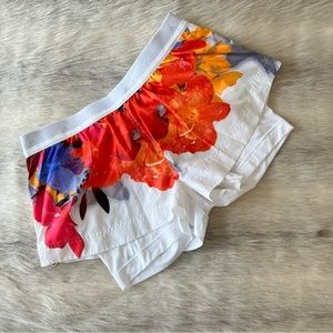 Adidas by Stella McCartney Floral Athletic Shorts - White, Red, Orange, Blue